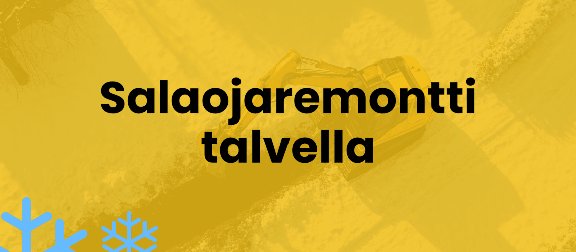 salaojaremontti talvella pakkasella